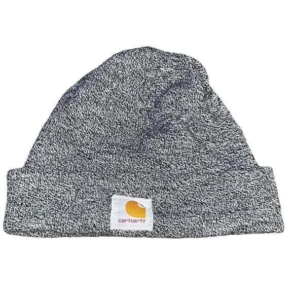Carhartt Knit Cuff Beanie Hat Cap Watch Gray Speckled Unisex Ski Made in USA - Picture 5 of 11
